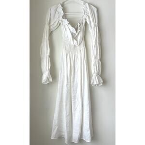 Michelin Linen Dress in White 100% Linen Size XS